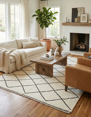 6' 8 x 10' 3 Hand Knotted Moroccan Wool Rug