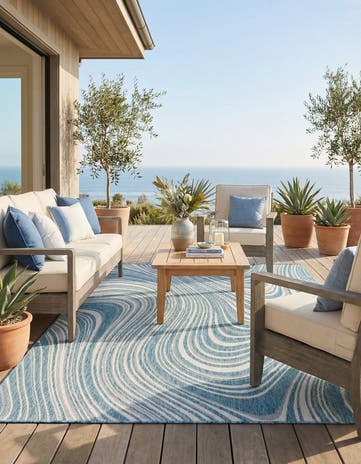 6' x 9' Easy-Clean Modern Indoor / Outdoor Rug