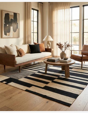 5' 3 x 6' 7 Hand Woven Kilim Modern Wool Rug