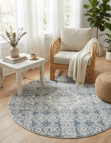 Gray Newport Round Rug