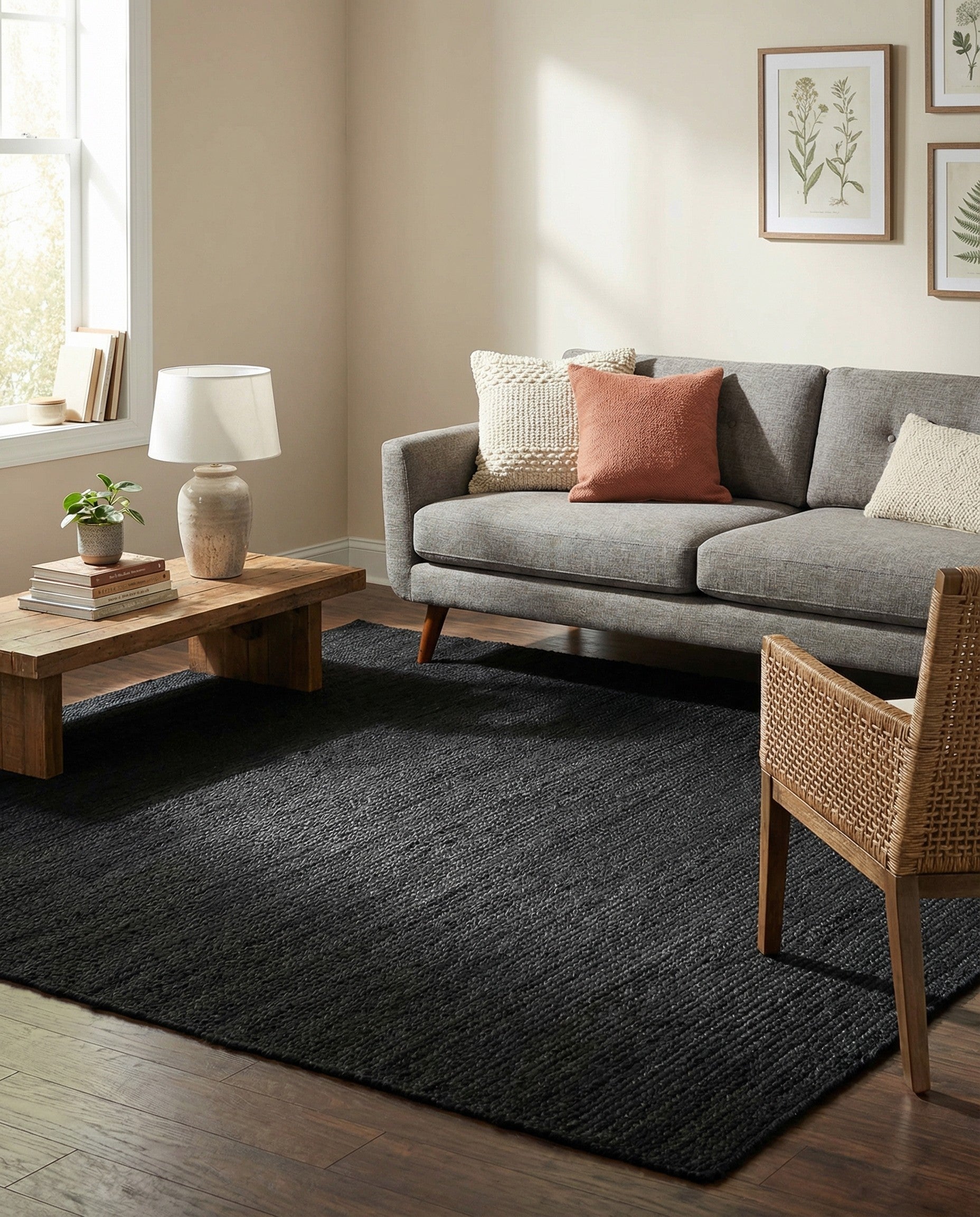  7' 10 x 7' 10  Hand Braided Jute Square Rug