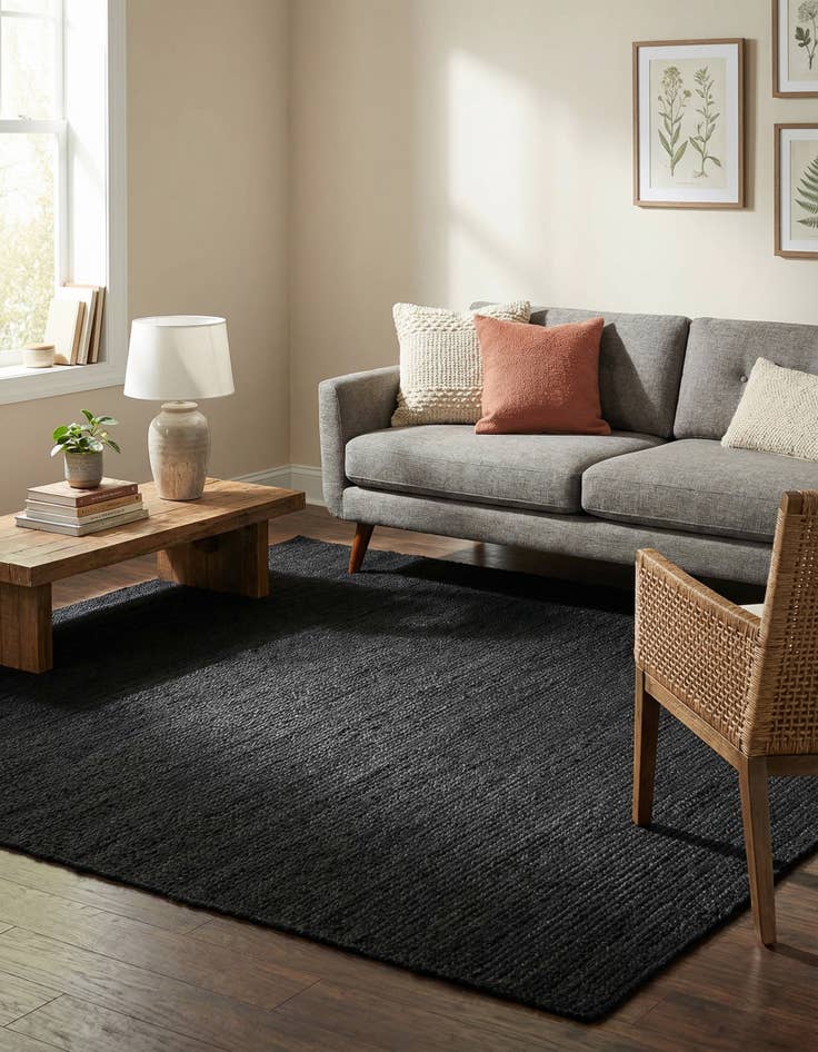 Detail image of  7' 10 x 7' 10  Hand Braided Jute Square Rug