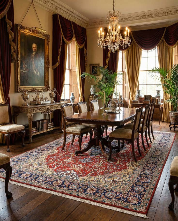 Detail image of 7' 5 x 11' Indo Tabriz Wool Rug