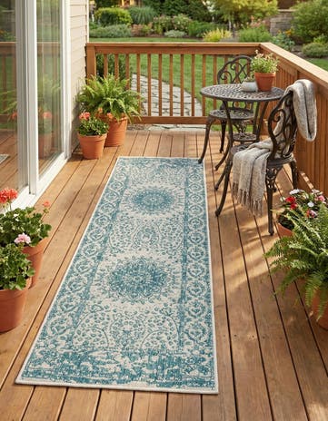 2' x 6' Easy-Clean Traditional Indoor / Outdoor Runner Rug