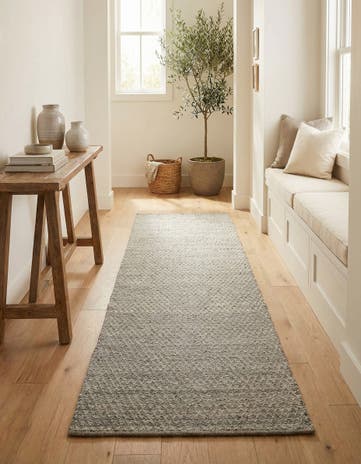 3' 3 x 14' 1 Hand Woven Lattice Wool Runner Rug