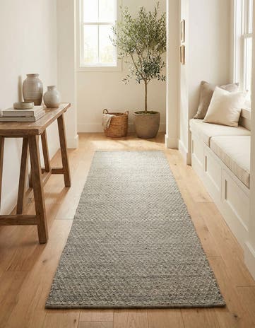 3' 3 x 14' 1 Hand Woven Lattice Wool Runner Rug