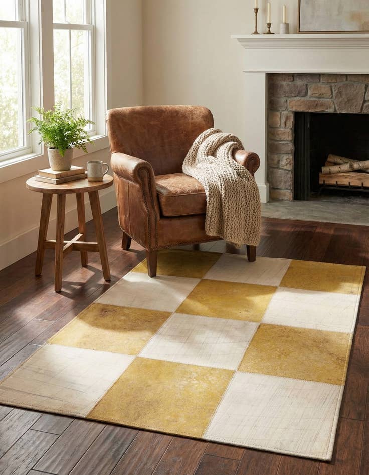 Detail image of 2' 1 x 3' 1 Cowhide Leather Rug