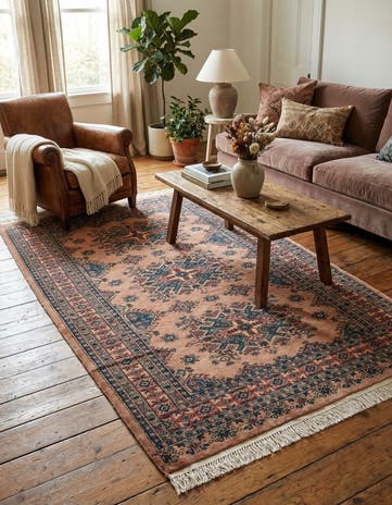 4' 3 x 6' 4 Hand Knotted Bokhara Oriental Wool Rug