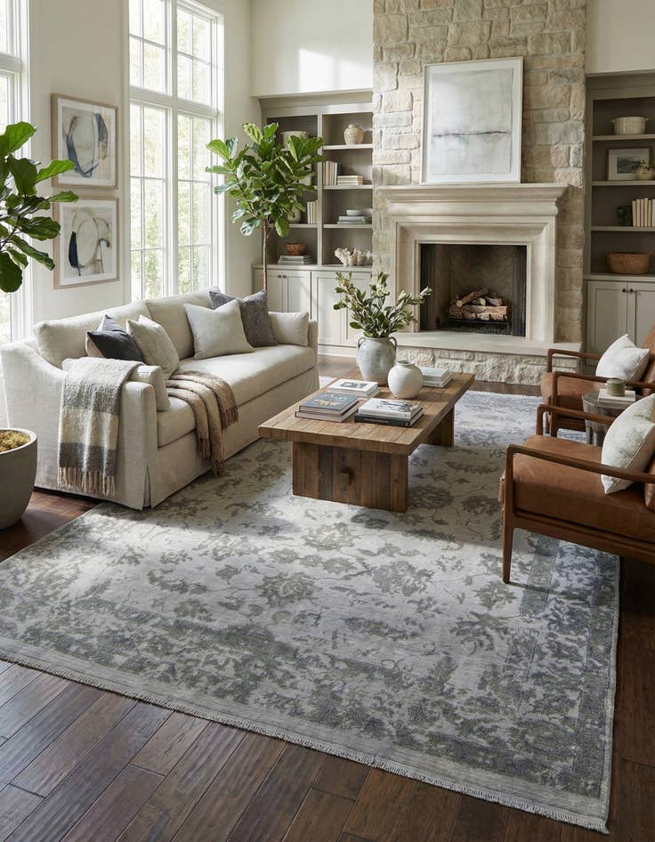 Detail image of 7' 10 x 11' 6  Hand Knotted Darya Wool Rug