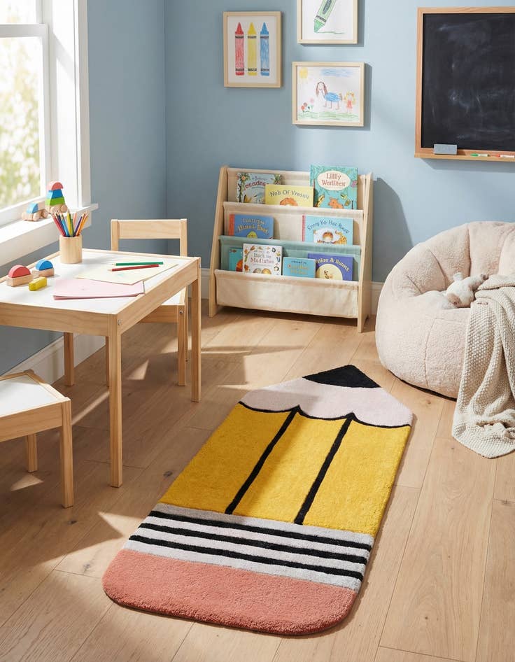 Detail image of  1' 6 x 4' 5 Playtime Kids Wool Freeform Rug