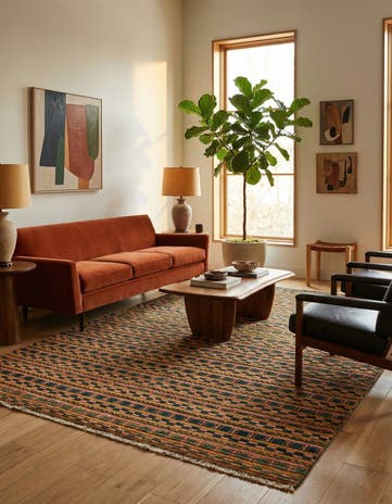 4' 6 x 6' 7 Hand Knotted Modern Ziegler Rug