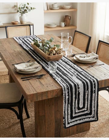 1' 2 x 10' Handmade Braided Chindi Table Runner Rug