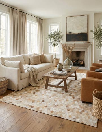 5' 9 x 7' 11 Cowhide Stocks Rug