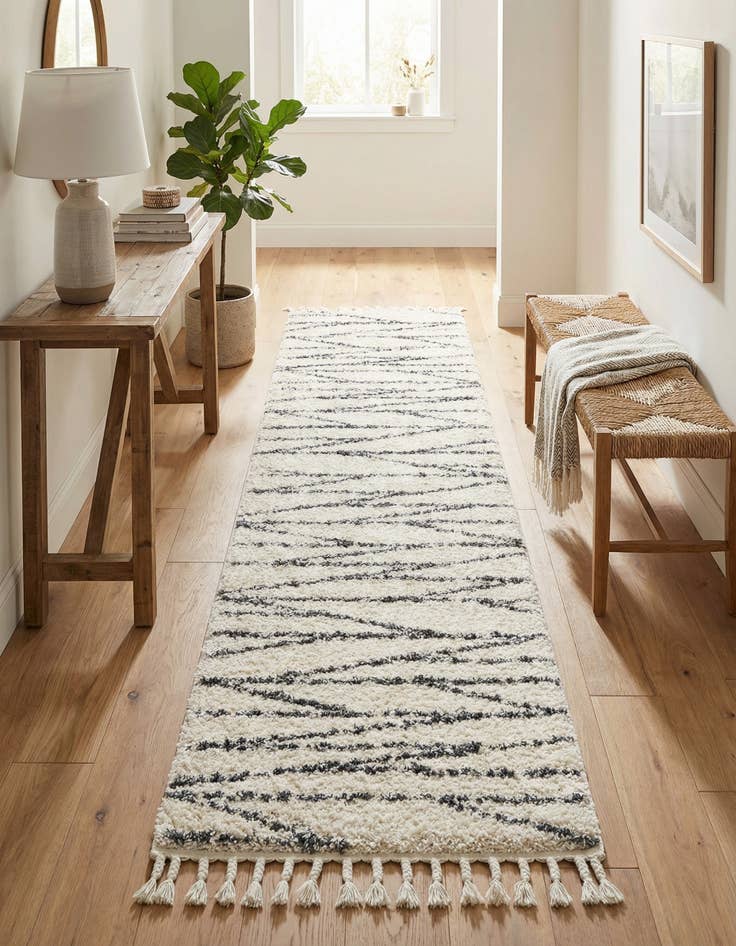 Detail image of 2' 7 x 12' Serenity Shag Runner Rug