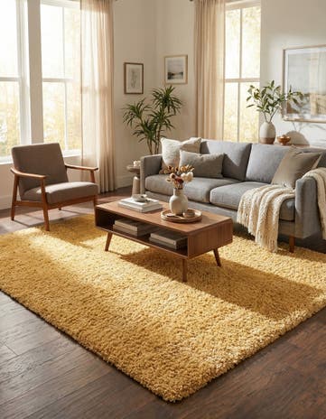 Sun Yellow Zermatt Shag Rug