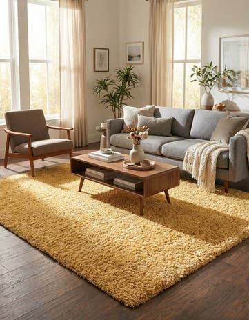 Sun Yellow Zermatt Shag Rug