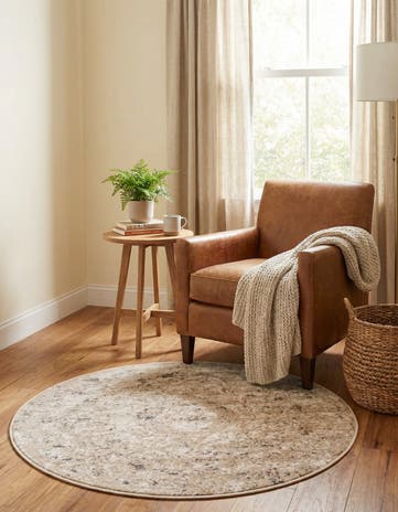 Beige Oregon Round Rug