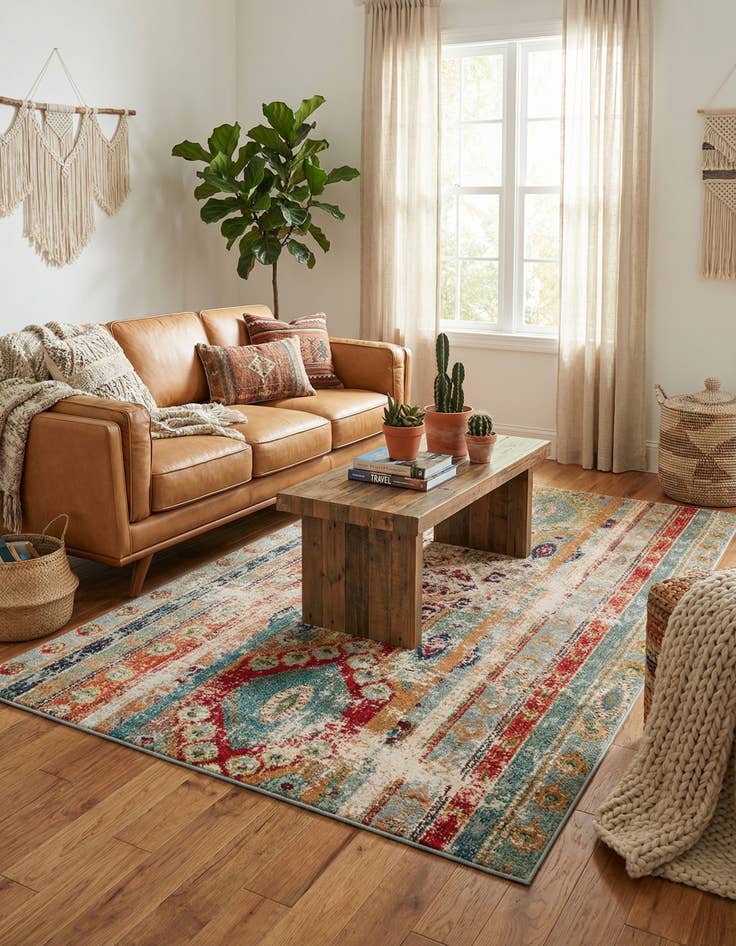 Detail image of 5' x 8'  Washable Santa Fe Rug