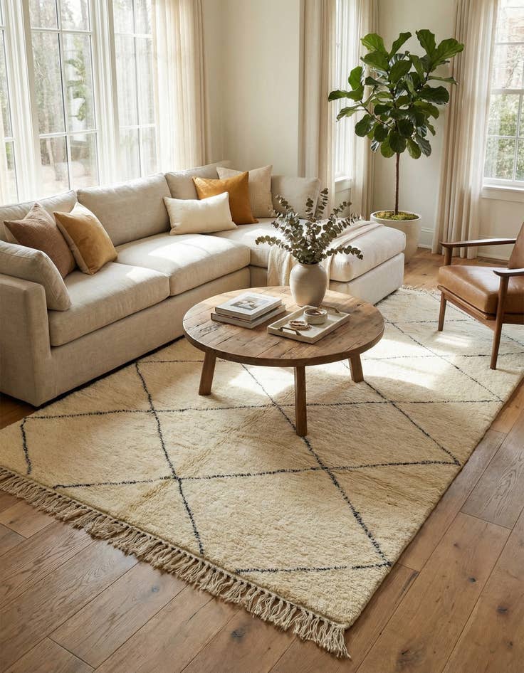 Detail image of 7' x 10' 1  Hand Knotted Moroccan Wool Rug