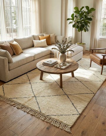 7' x 10' 1 Hand Knotted Moroccan Wool Rug