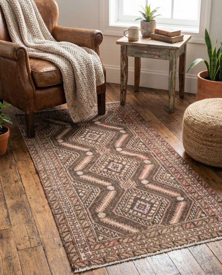 2' 6 x 5' 1 Hand Knotted Ultra Vintage Persian Wool Runner Rug