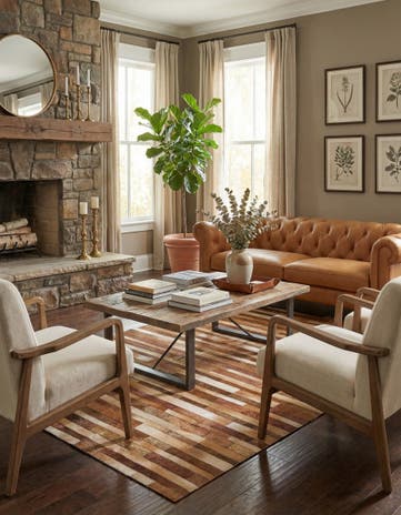 5' 1 x 8' Cowhide Rug