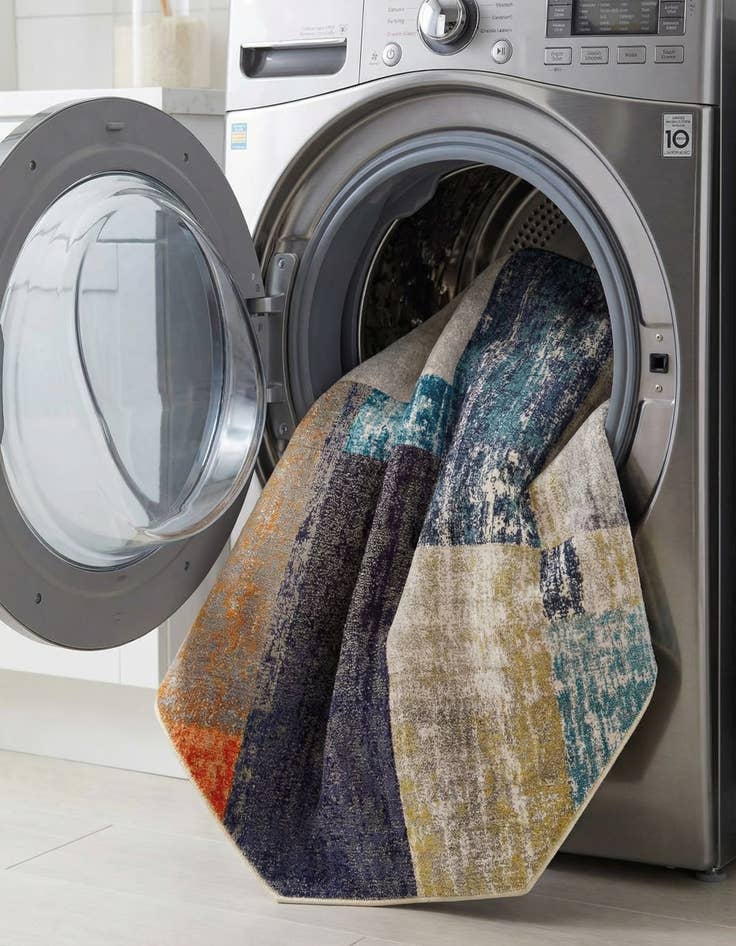 Detail image of 7' 10 x 7' 10  Washable Vivid Octagon Rug