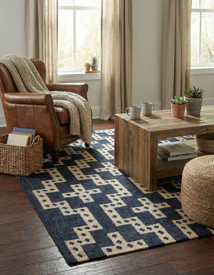 Detail image of 4' 1 x 6' 1 Hand Woven Kilim Wool Rug