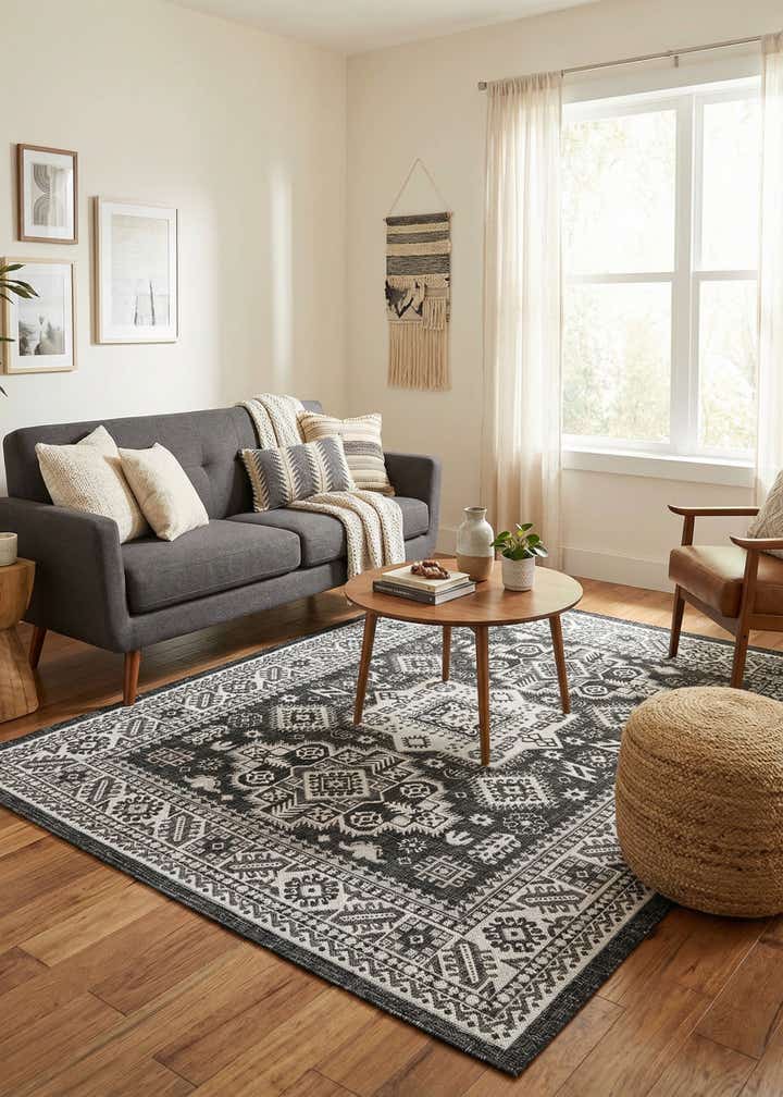5' 3 x 7' Easy-Clean Aztec Indoor / Outdoor Rug