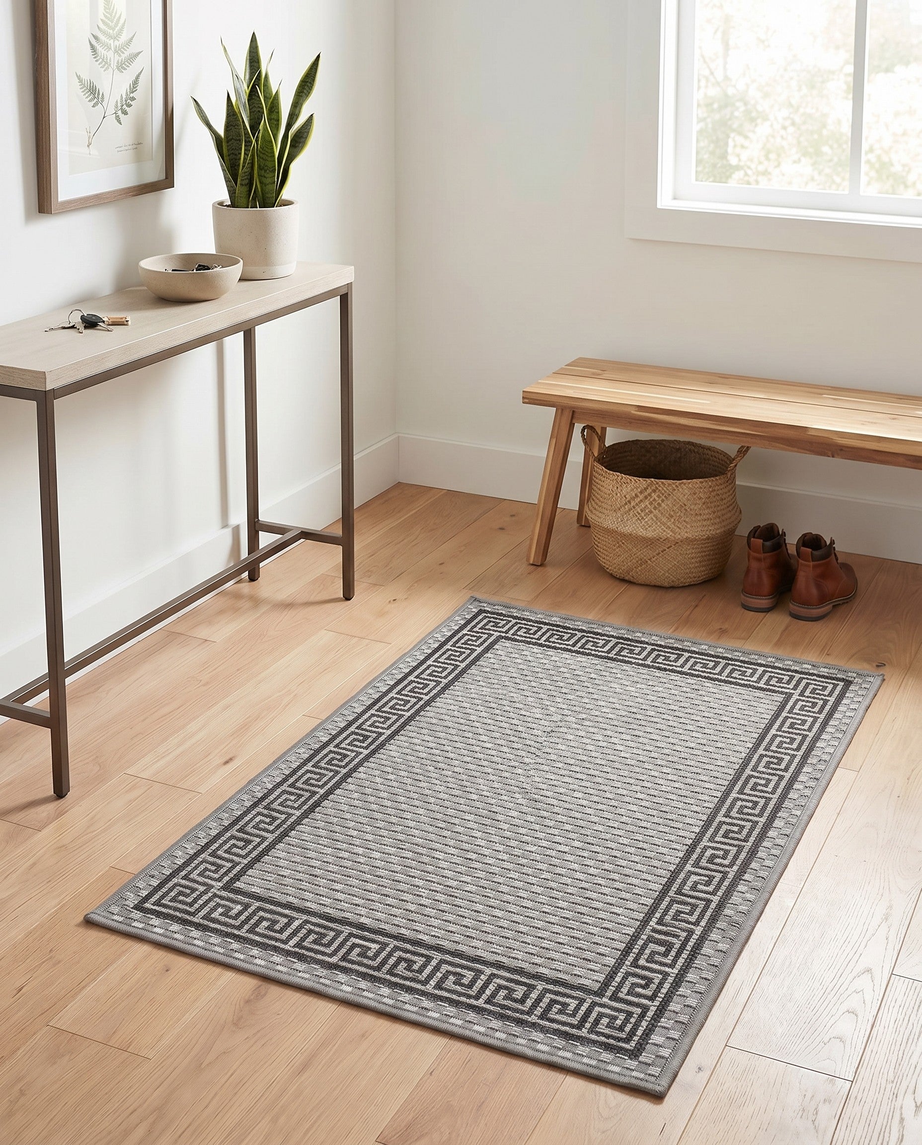 2' 2 x 3' Easy-Clean Border Indoor / Outdoor Rug