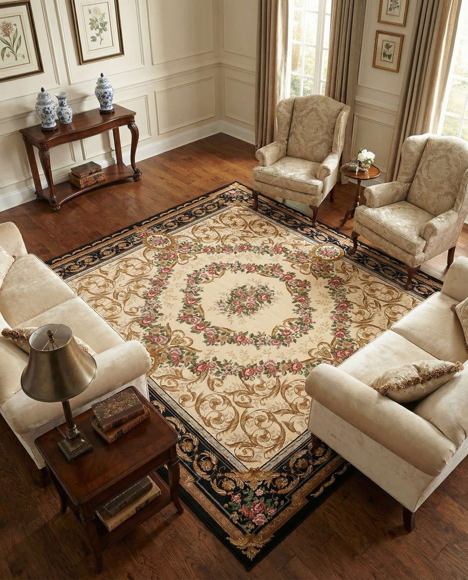 10' x 10' Easy-Clean Traditional Indoor / Outdoor Square Rug