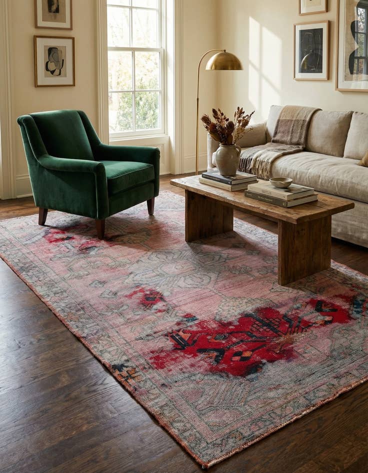 Detail image of 3' 10 x 6' 5  Hand Knotted Ultra Vintage Persian Wool Rug