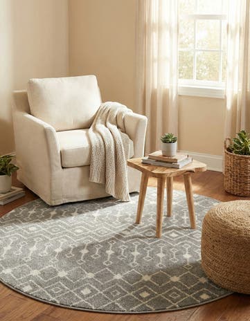 6' x 6' Moroccan Trellis Round Rug