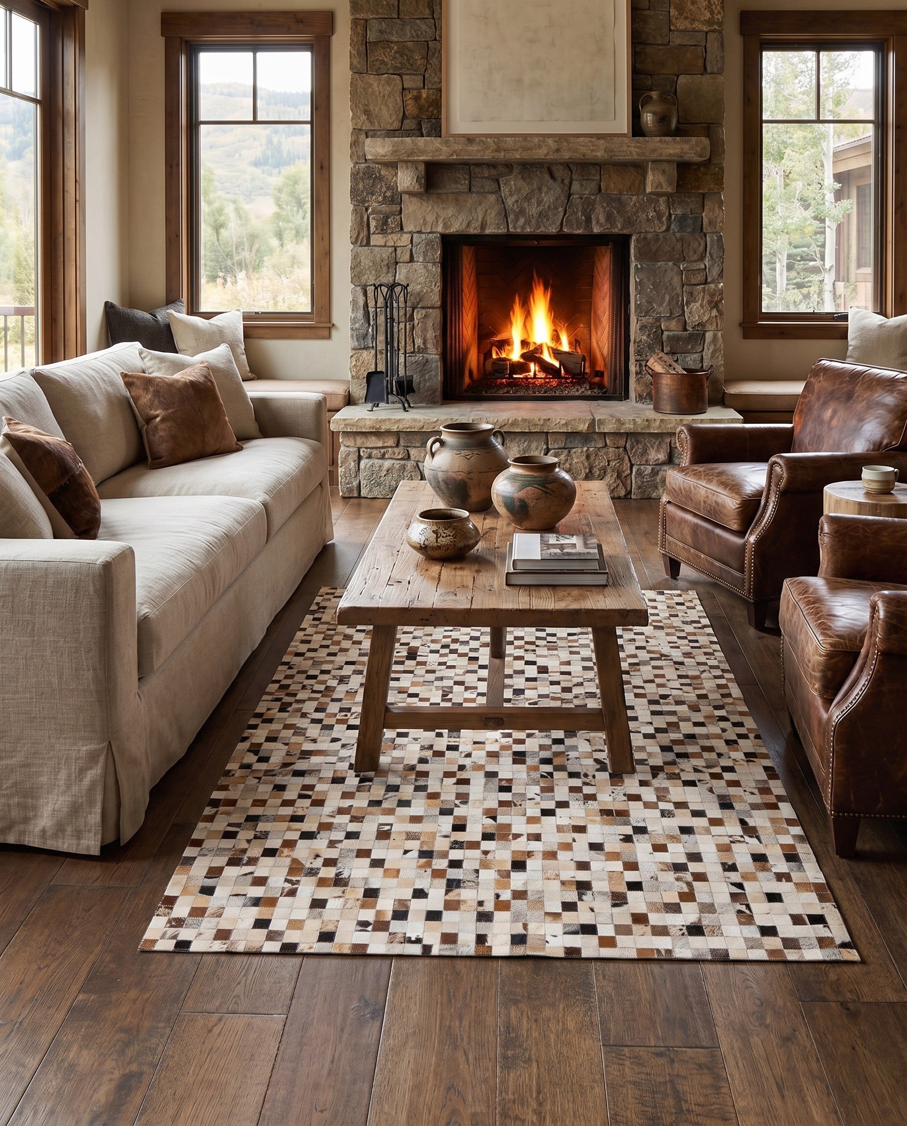 5' x 7' 10 Cowhide Stocks Rug