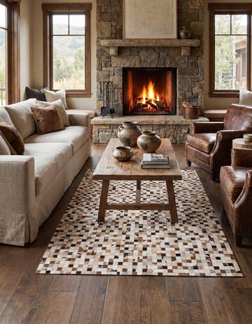 5' x 7' 10 Cowhide Stocks Rug