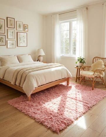 4' x 5' Hand Knotted Moroccan Wool Rug