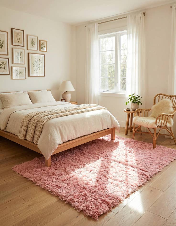 Detail image of 4' x 5'  Hand Knotted Moroccan Wool Rug