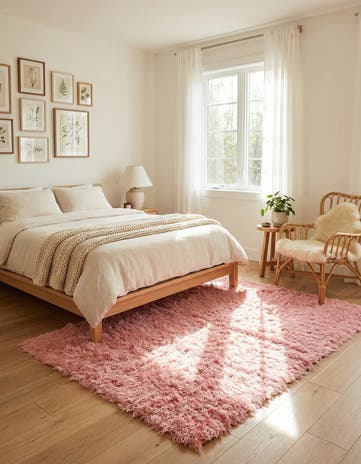 4' x 5' Hand Knotted Moroccan Wool Rug