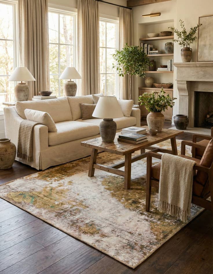 Detail image of 4' 2 x 6' 3 Hand Knotted Ultra Vintage Persian Wool Rug