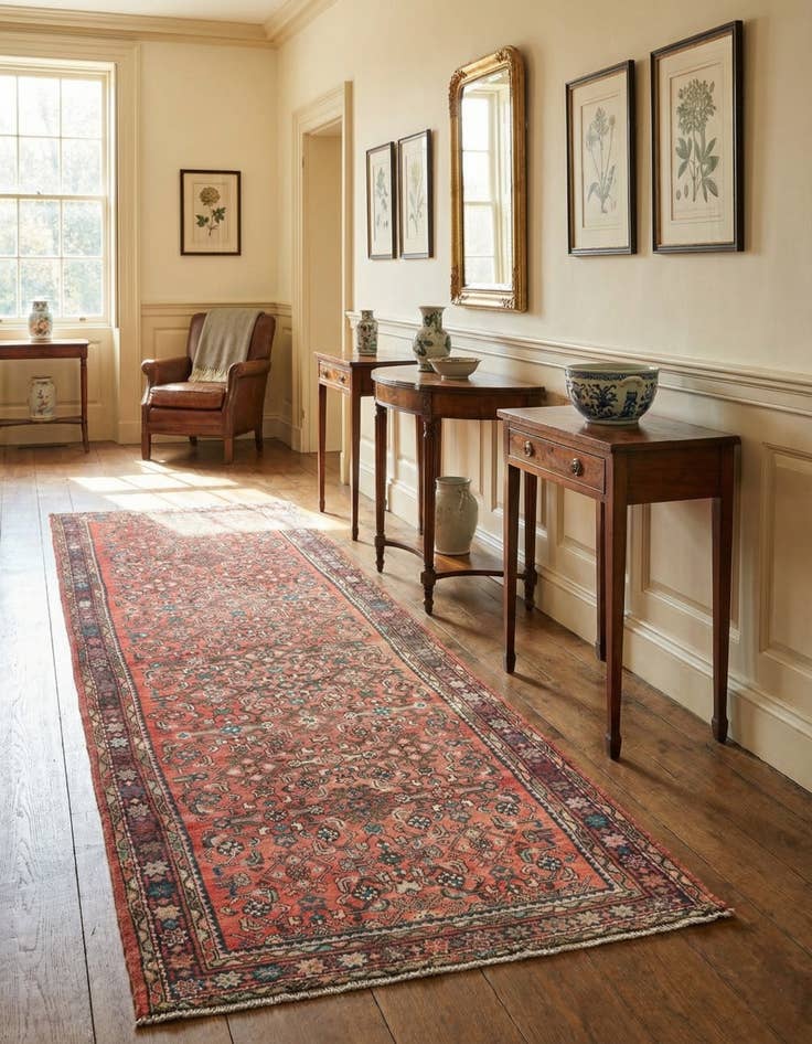 Detail image of 3' 8 x 10' 5 Hamedan Runner Rug