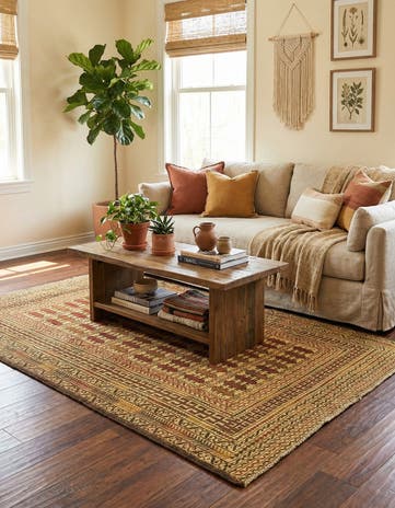 4' x 6' 4 Hand Knotted Sumak Wool Rug