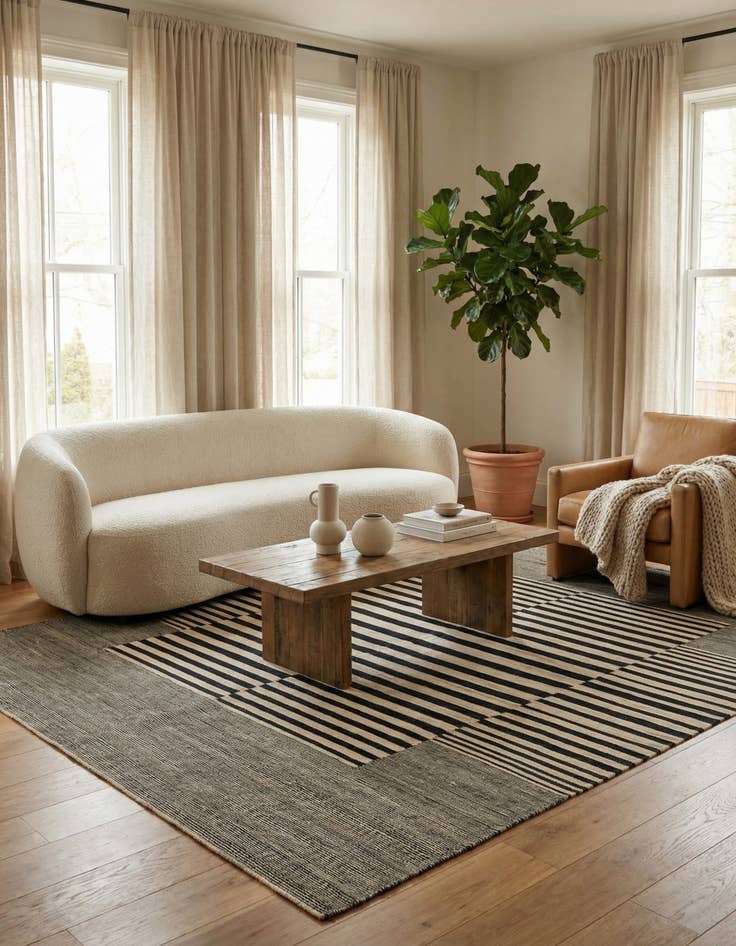 Detail image of 5' 10 x 7' 4  Hand Woven Kilim Modern Wool Rug