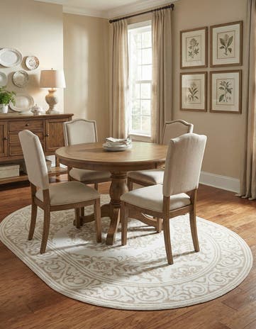 Snow White Hermitage Oval Rug