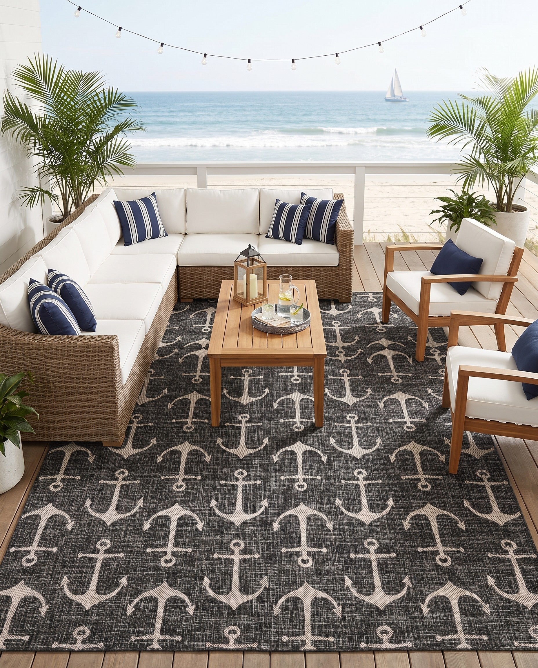 10' x 14' Easy-Clean Coastal Indoor / Outdoor Rug