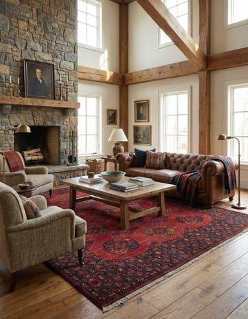 9' 1 x 12' 2 Ersari Afghan Wool Rug