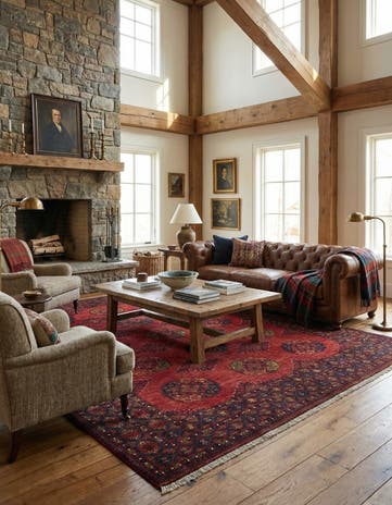 9' 1 x 12' 2 Ersari Afghan Wool Rug