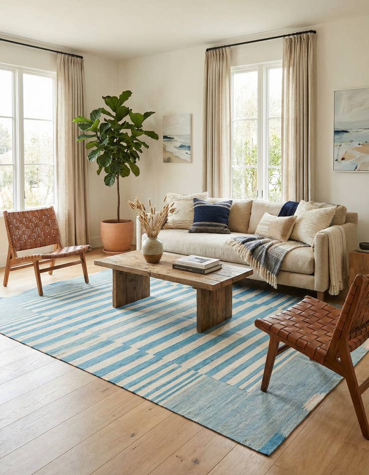 Detail image of 6' 7 x 9' 8  Hand Woven Kilim Modern Wool Rug