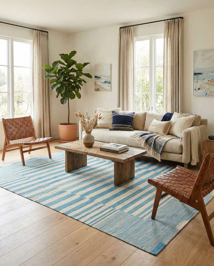 6' 7 x 9' 8 Hand Woven Kilim Modern Wool Rug