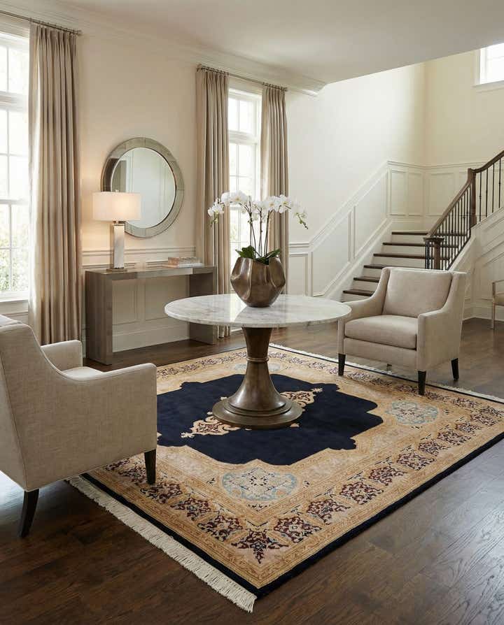 7' 10 x 8' 2 Kerman Wool Square Rug