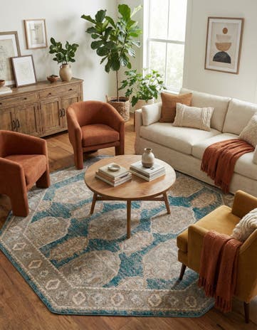 Blue Lola Octagon Rug